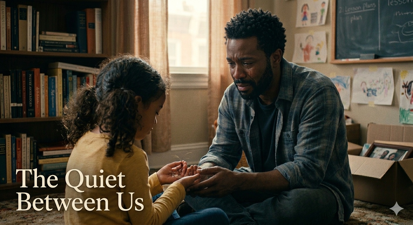 Still image for The Quiet Between Us showing a father and daughter in an intimate emotional moment
